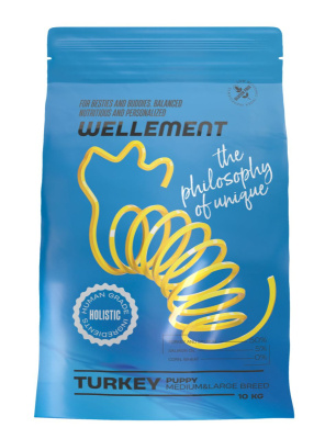 Wellement 10кг индейка сухой для щенков средних и крупных пород (003799)
