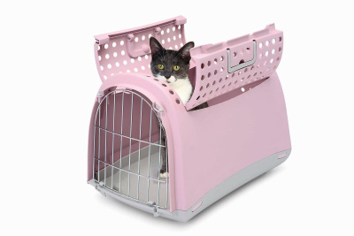 Переноска (Imac) LINUS CABRIO пепельно-розовая (50*32*34,5), д/животных