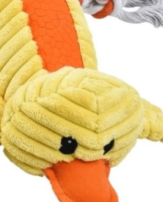 Игрушка (YUGI) уточка плюшевая с пищалкой и веревкой, для собак 27*33см /YT110094/ Игрушка (YUGI) уточка плюшевая с пищалкой и веревкой, для собак 27*33см /YT110094/