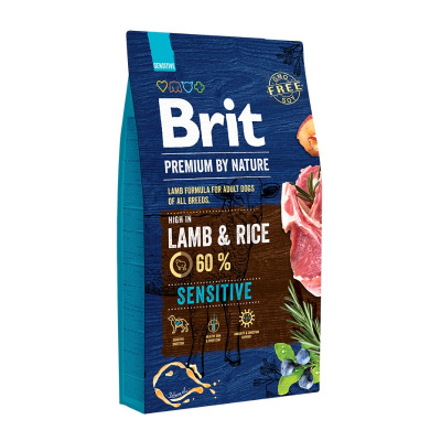 Brit Premium by Nature Dog Sensitive Lamb & Rice 1кг ягненок и рис, сухой корм для собак (526611)