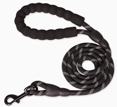 Поводок (PerseiLine) X-CORD шнур Ø10 мм мягкая ручка светоотражающий, 1,5 м черный