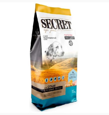 Секрет Secret Life Force 15кг сухой курица и злаки д/собак крупных пород (79896)