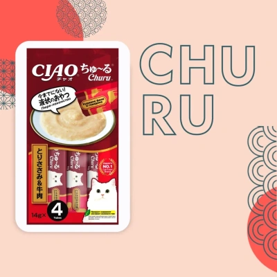 Inaba Ciao Churu 4*0,014кг Курица с говядиной лакомство-пюре для кошек Inaba Ciao Churu 4*0,014кг Курица с говядиной лакомство-пюре для кошек