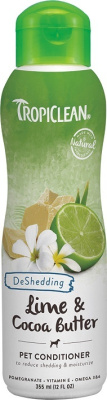 Кондиционер (Tropiclean) 0,355л Лайм и масло какао от линьки для собак и кошек