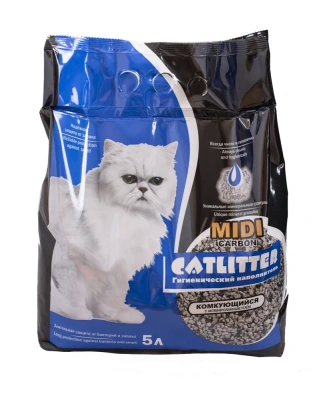 Наполнитель (Catlitter) 5л carbon midi комкующийся для кошек