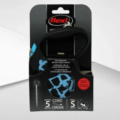 Рулетка (Flexi) Safari cord S трос 5м  12 кг синий жираф