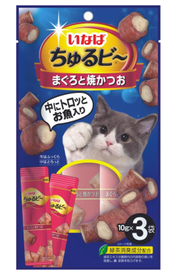 INABA CIAO Churu Bee  3*0,01кг RU1501 Запеченные трубочки для кошек Микс Тунцов