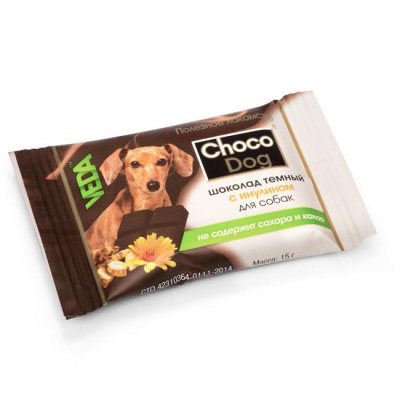 Веда VEDA 0,015кг Choco Dog шоколад темный с инулином для собак Веда VEDA 0,015кг Choco Dog шоколад темный с инулином для собак