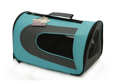 Сумка-переноска (YUGI) с жестким каркасом серо-голубая 35*23*23см /YF80343-S/