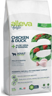 Alleva Holistic Dog Adult 2кг курица, утка, алое, женьшень, сухой корм для собак крупных пород (Р00231)
