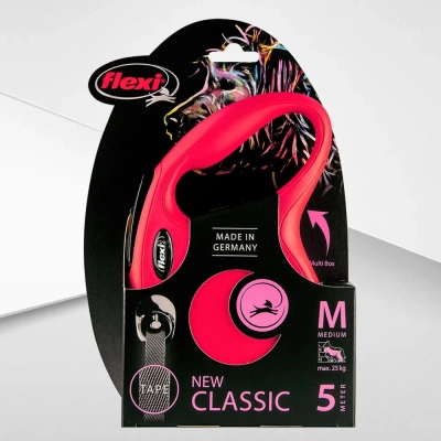 Рулетка (Flexi) Classic New M ремень 5 м  25 кг красный