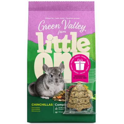 Little One ПРОМО корм Зеленая долина из разнотравья для шиншилл, 0,75кг + Колокольчик, 0,024кг