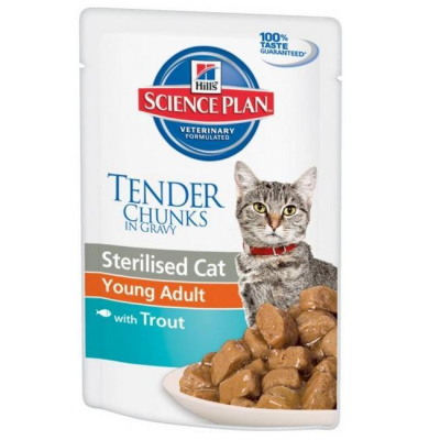 Hill's Cat 0.085  форель (для стерилизованных 6мес-6лет) влажный для кошек (604011)