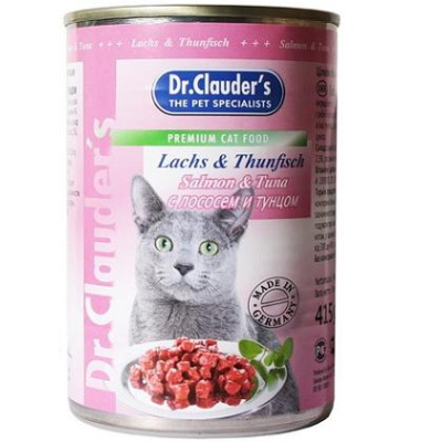 Доктор Клаудер (Dr.Clauder's) 415г тунец+лосось консервы д/кошек (211413)